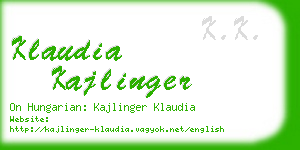 klaudia kajlinger business card